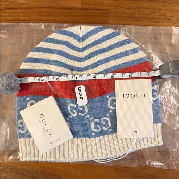 Gucci Striped Blue and Red Kids Hat - Size M - Picture 2 of 2